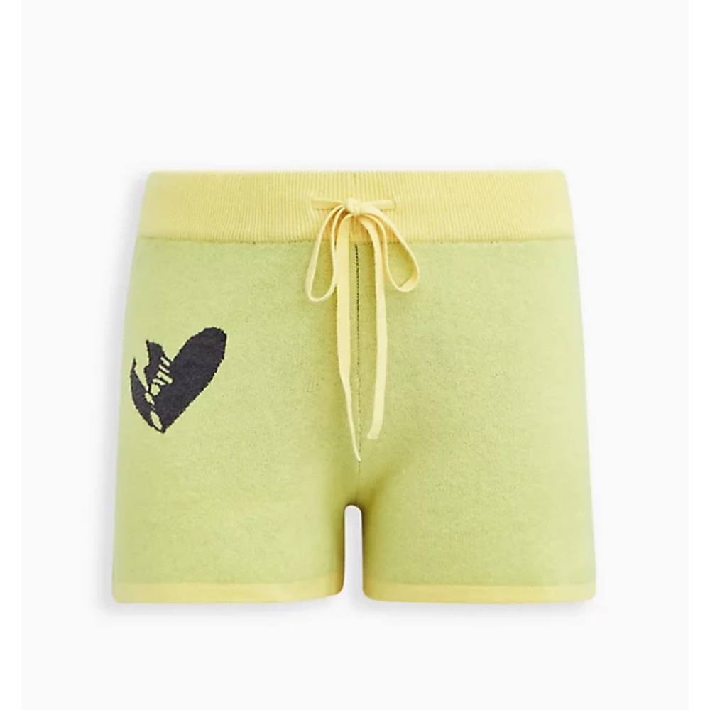 NWT Torrid  Sweater Short - Luxe Cozy Lovesick Bolt Yellow